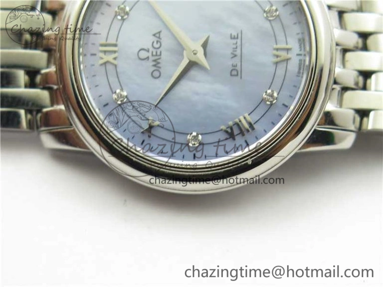 De Ville Prestige Quartz 27.4 mm SS ZF 1:1 Best Edition Blue Dial on SS Bracelet Jap Quartz Tailored 10480