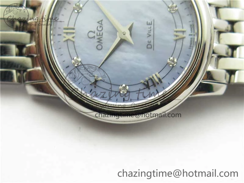 De Ville Prestige Quartz 27.4 mm SS ZF 1:1 Best Edition Blue Dial on SS Bracelet Jap Quartz Tailored 10480