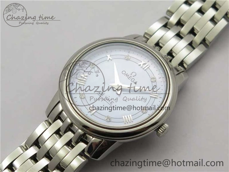 De Ville Prestige Quartz 27.4 mm SS ZF 1:1 Best Edition Blue Dial on SS Bracelet Jap Quartz Tailored 10480