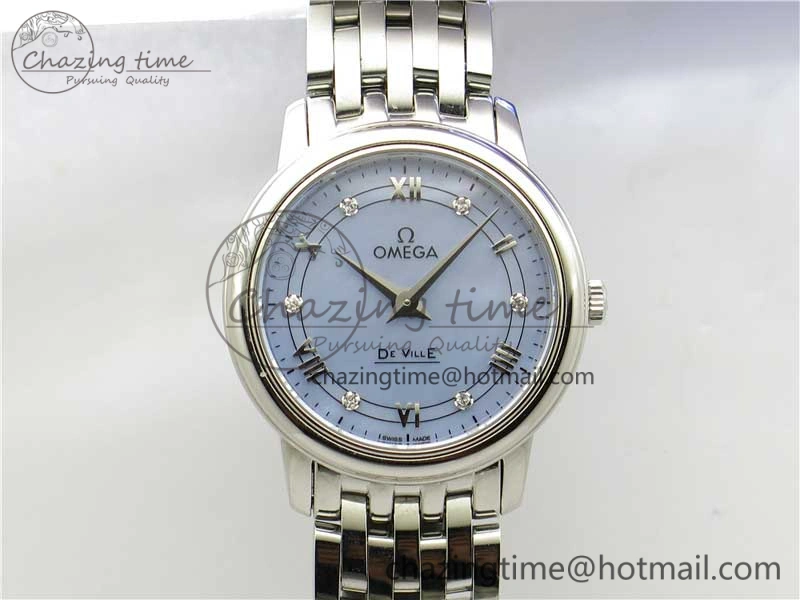 De Ville Prestige Quartz 27.4 mm SS ZF 1:1 Best Edition Blue Dial on SS Bracelet Jap Quartz Tailored 10480