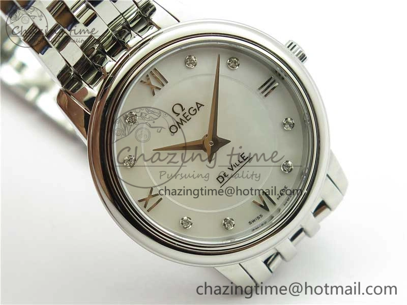 Trendsetting De Ville Prestige Quartz 27.4 mm SS ZF 1:1 Best Edition White Dial on SS Bracelet Jap Quartz 10477