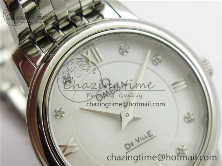 Trendsetting De Ville Prestige Quartz 27.4 mm SS ZF 1:1 Best Edition White Dial on SS Bracelet Jap Quartz 10477