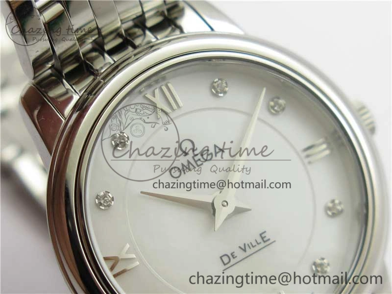 Trendsetting De Ville Prestige Quartz 27.4 mm SS ZF 1:1 Best Edition White Dial on SS Bracelet Jap Quartz 10477