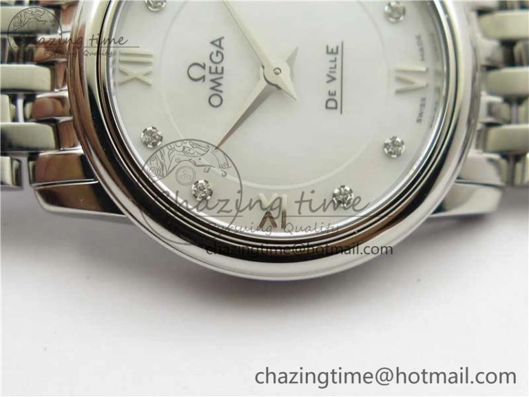 Trendsetting De Ville Prestige Quartz 27.4 mm SS ZF 1:1 Best Edition White Dial on SS Bracelet Jap Quartz 10477