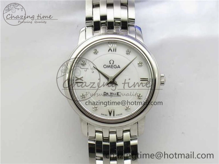 Compact De Ville Prestige Quartz 27.4 mm SS ZF 1:1 Best Edition White Dial on SS Bracelet Jap Quartz 7905