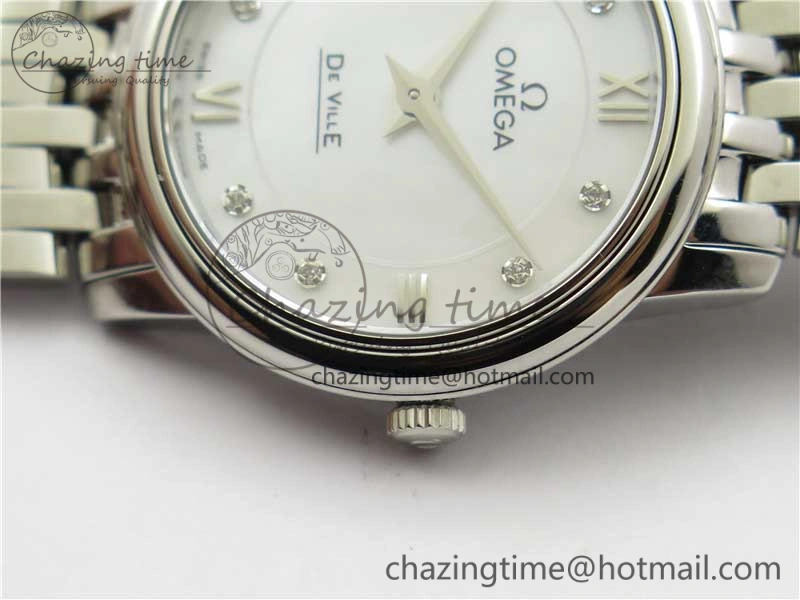 Trendsetting De Ville Prestige Quartz 27.4 mm SS ZF 1:1 Best Edition White Dial on SS Bracelet Jap Quartz 10477