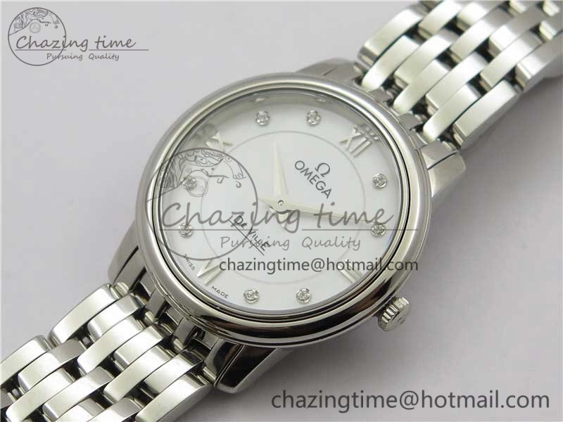Trendsetting De Ville Prestige Quartz 27.4 mm SS ZF 1:1 Best Edition White Dial on SS Bracelet Jap Quartz 10477