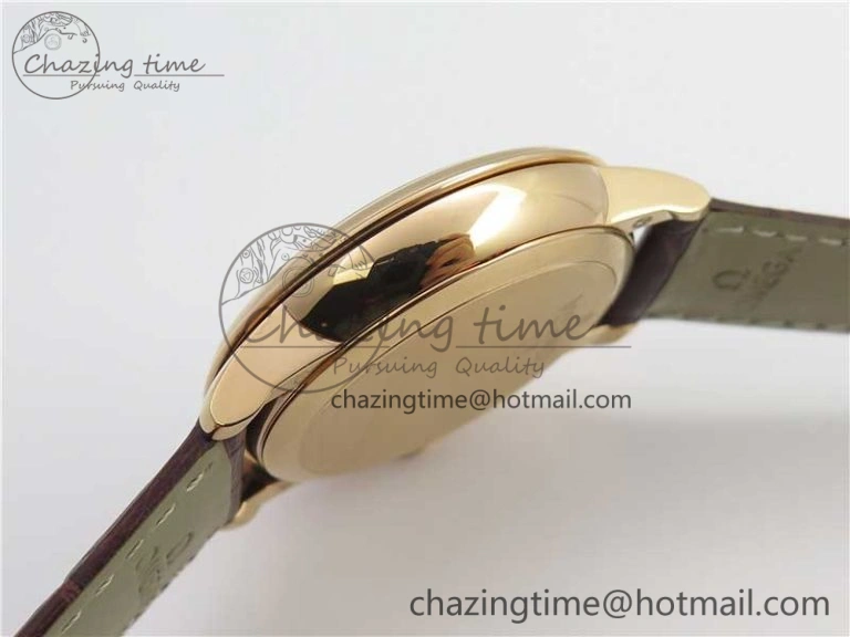 De Ville Prestige Real PR RG ZF 1:1 Best Edition White Dial on Brown Leather Strap MIYOTA Modern 7939
