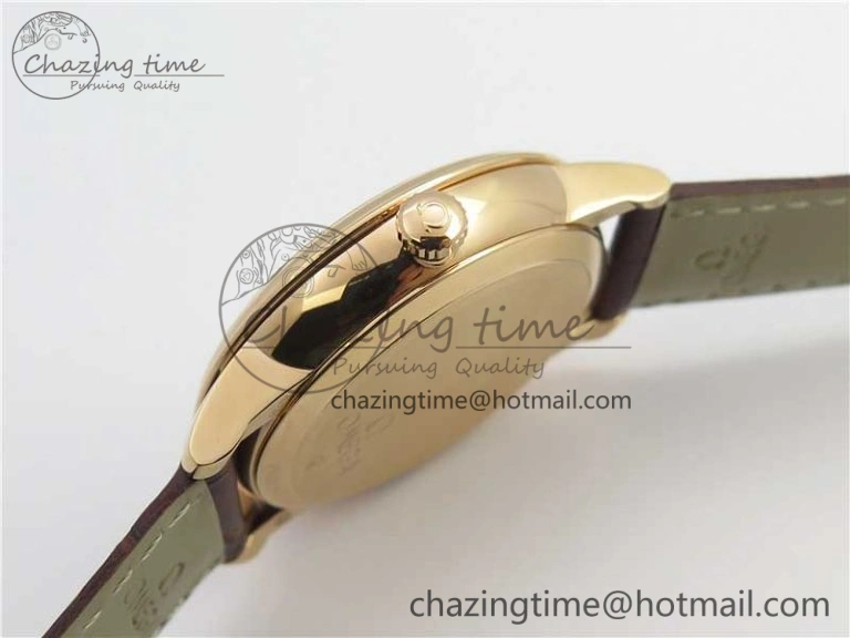 De Ville Prestige Real PR RG ZF 1:1 Best Edition White Dial on Brown Leather Strap MIYOTA Modern 7939