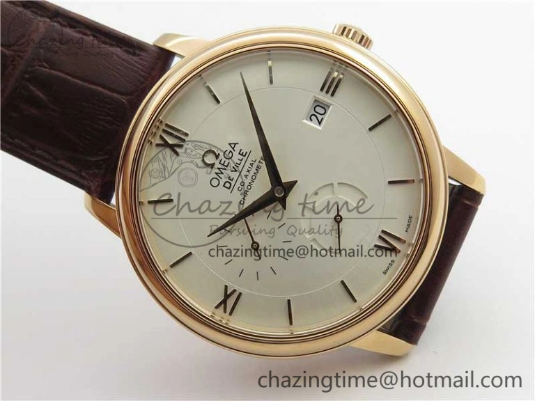 De Ville Prestige Real PR RG ZF 1:1 Best Edition White Dial on Brown Leather Strap MIYOTA Modern 7939