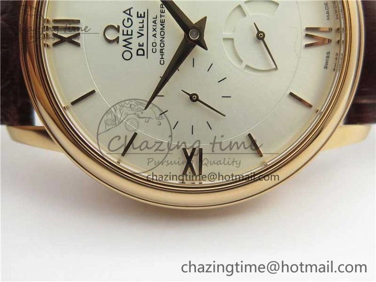 De Ville Prestige Real PR RG ZF 1:1 Best Edition White Dial on Brown Leather Strap MIYOTA Modern 7939