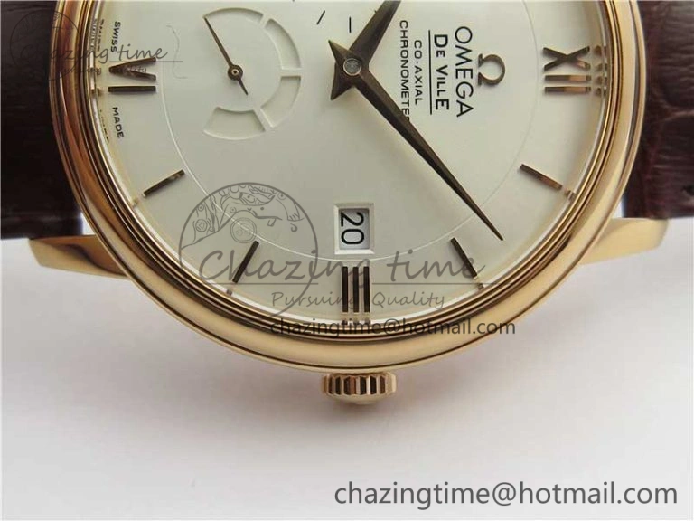 De Ville Prestige Real PR RG ZF 1:1 Best Edition White Dial on Brown Leather Strap MIYOTA Modern 7939