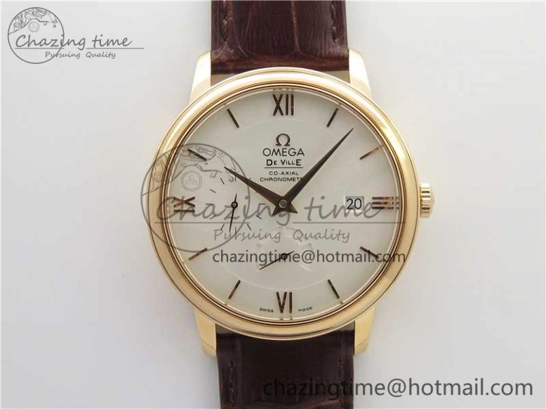 De Ville Prestige Real PR RG ZF 1:1 Best Edition White Dial on Brown Leather Strap MIYOTA Modern 7939