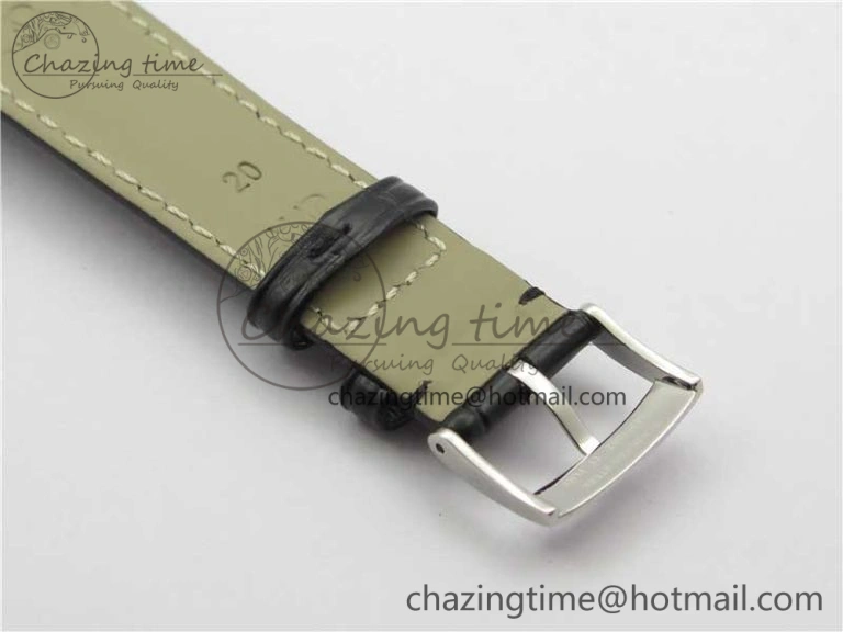 De Ville Prestige Real PR SS ZF 1:1  Best Edition White Dial YG Markers Black Leather Strap MIYOTA Packable 7902