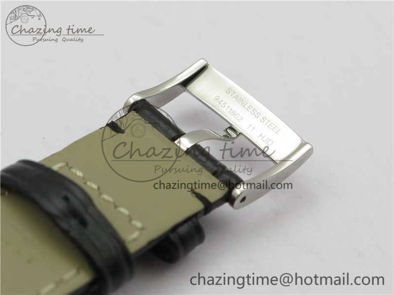 De Ville Prestige Real PR SS ZF 1:1  Best Edition White Dial YG Markers Black Leather Strap MIYOTA Packable 7902