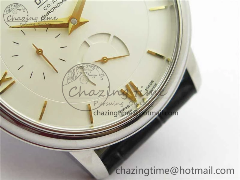 De Ville Prestige Real PR SS ZF 1:1  Best Edition White Dial YG Markers Black Leather Strap MIYOTA Packable 7902