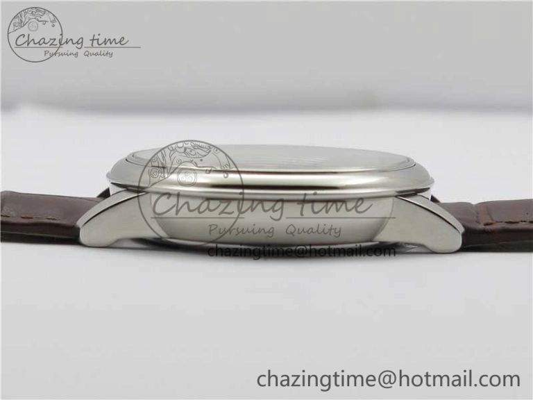 De Ville Prestige Real PR SS ZF 1:1  Best Edition White Dial YG Markers Brown Leather Strap MIYOTA Durable 7899