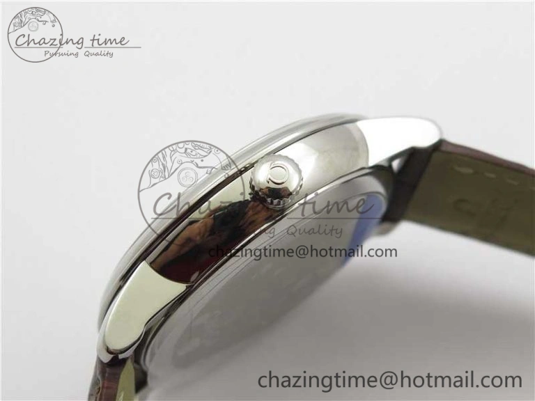 De Ville Prestige Real PR SS ZF 1:1  Best Edition White Dial YG Markers Brown Leather Strap MIYOTA Durable 7899