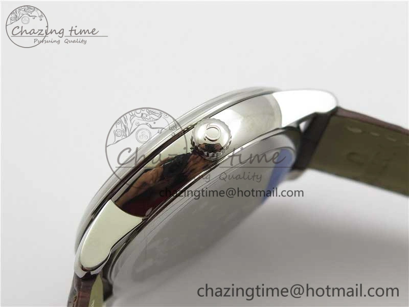 De Ville Prestige Real PR SS ZF 1:1  Best Edition White Dial YG Markers Brown Leather Strap MIYOTA Durable 7899