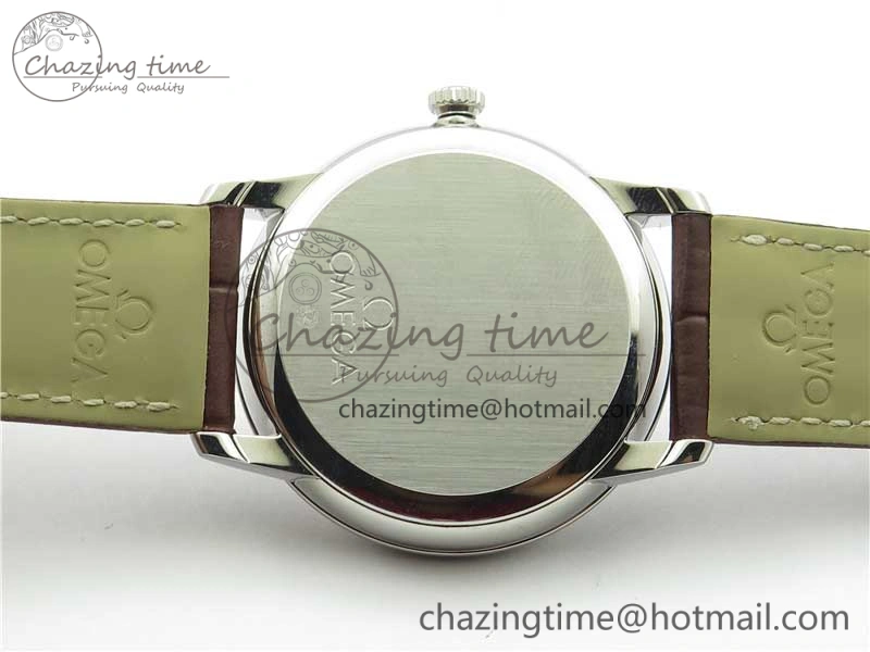 De Ville Prestige Real PR SS ZF 1:1  Best Edition White Dial YG Markers Brown Leather Strap MIYOTA Durable 7899