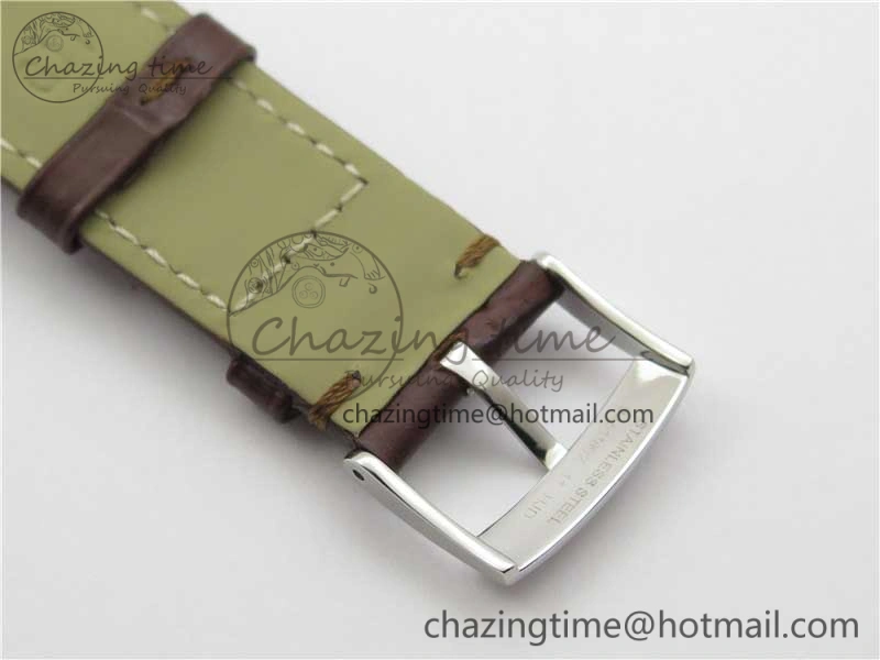De Ville Prestige Real PR SS ZF 1:1  Best Edition White Dial YG Markers Brown Leather Strap MIYOTA Durable 7899