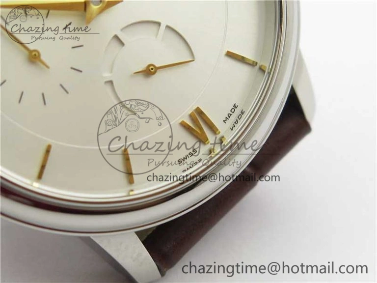 De Ville Prestige Real PR SS ZF 1:1  Best Edition White Dial YG Markers Brown Leather Strap MIYOTA Durable 7899
