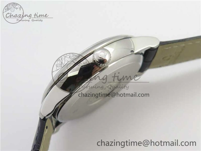 De Ville Prestige Real PR SS ZF 1:1 Best Edition Gray Dial Blue Markers on Blue Leather Strap MIYOTA Classic 7936