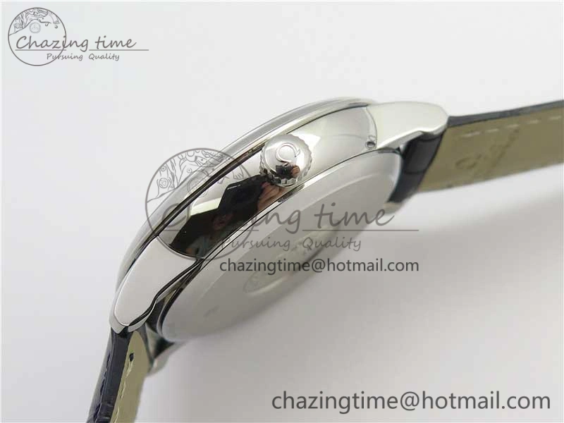 De Ville Prestige Real PR SS ZF 1:1 Best Edition Gray Dial Blue Markers on Blue Leather Strap MIYOTA Classic 7936