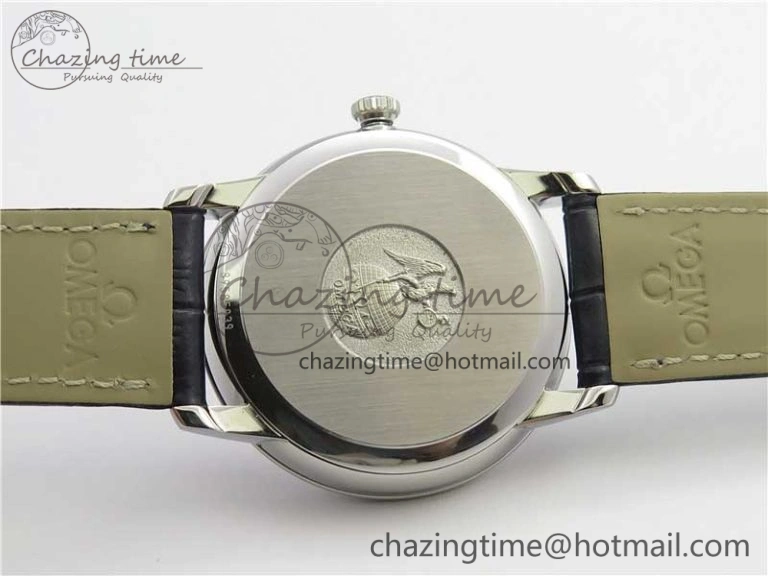 De Ville Prestige Real PR SS ZF 1:1 Best Edition Gray Dial Blue Markers on Blue Leather Strap MIYOTA Classic 7936