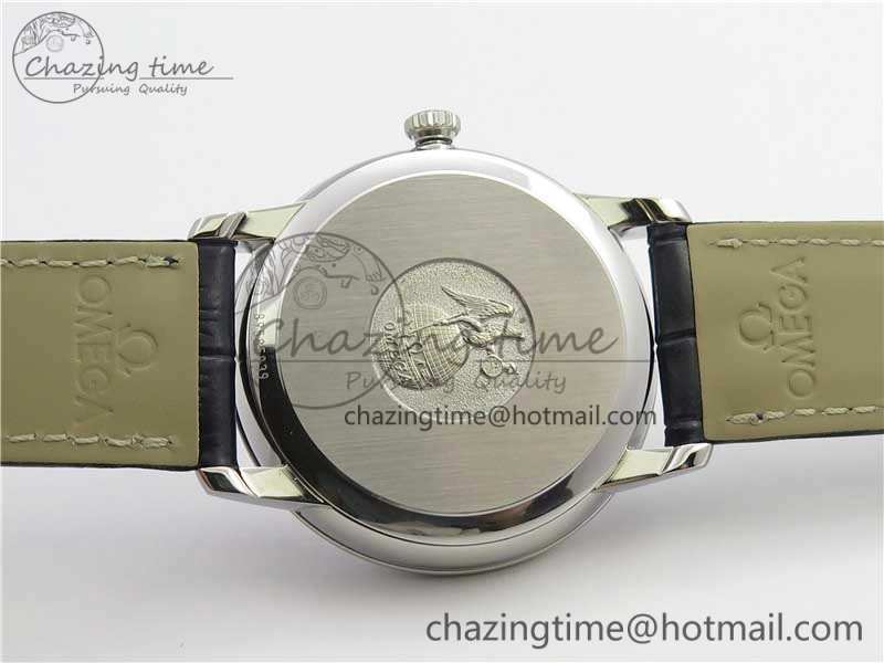 De Ville Prestige Real PR SS ZF 1:1 Best Edition Gray Dial Blue Markers on Blue Leather Strap MIYOTA Classic 7936