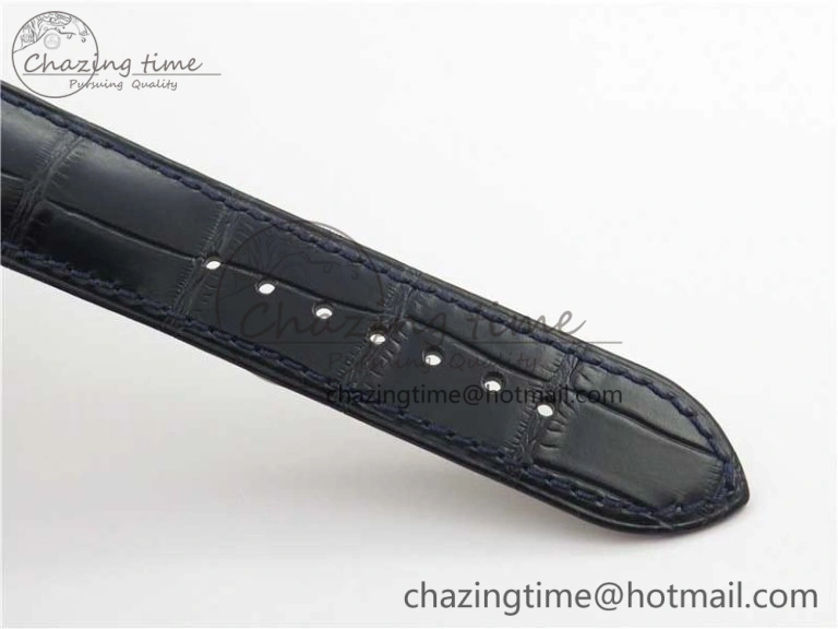 De Ville Prestige Real PR SS ZF 1:1 Best Edition Gray Dial Blue Markers on Blue Leather Strap MIYOTA Classic 7936