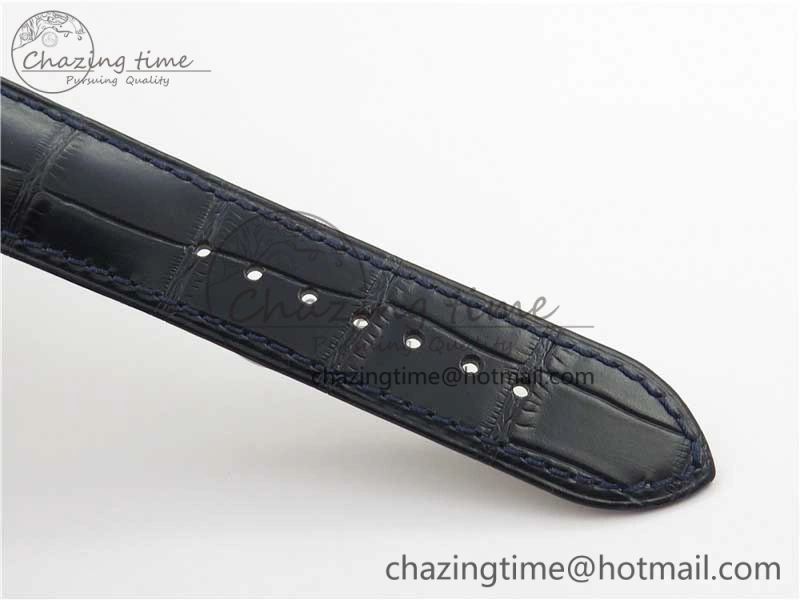 De Ville Prestige Real PR SS ZF 1:1 Best Edition Gray Dial Blue Markers on Blue Leather Strap MIYOTA Classic 7936