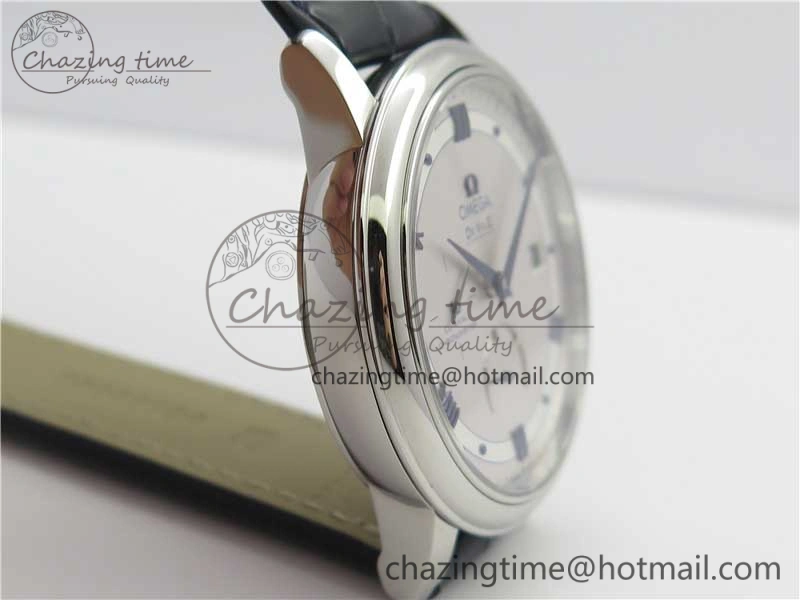 De Ville Prestige Real PR SS ZF 1:1 Best Edition Gray Dial Blue Markers on Blue Leather Strap MIYOTA Classic 7936
