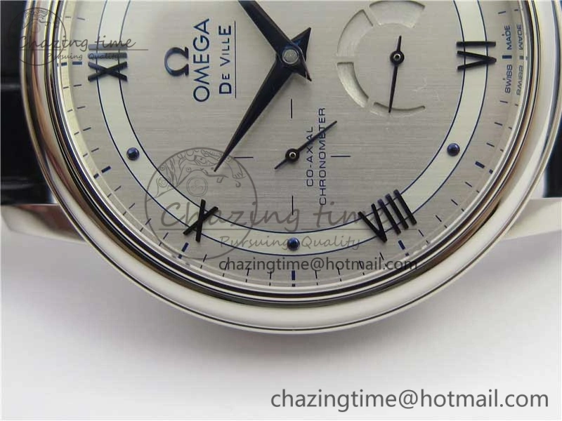 De Ville Prestige Real PR SS ZF 1:1 Best Edition Gray Dial Blue Markers on Blue Leather Strap MIYOTA Classic 7936