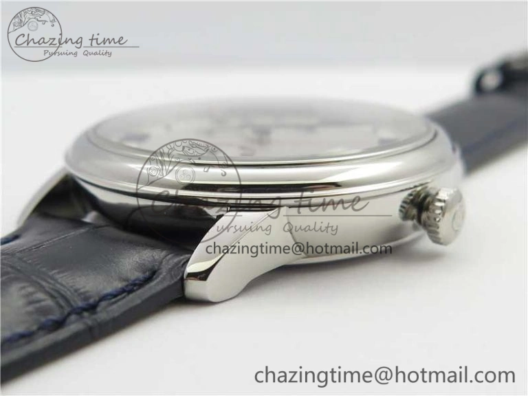 De Ville Prestige Real PR SS ZF 1:1 Best Edition Gray Dial Blue Markers on Blue Leather Strap MIYOTA Classic 7936