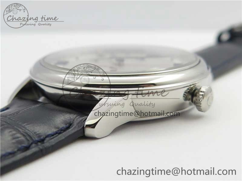 De Ville Prestige Real PR SS ZF 1:1 Best Edition Gray Dial Blue Markers on Blue Leather Strap MIYOTA Classic 7936