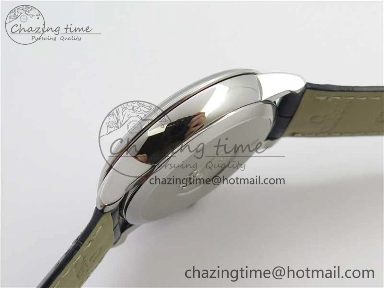 De Ville Prestige Real PR SS ZF 1:1 Best Edition Gray Dial Blue Markers on Blue Leather Strap MIYOTA Classic 7936