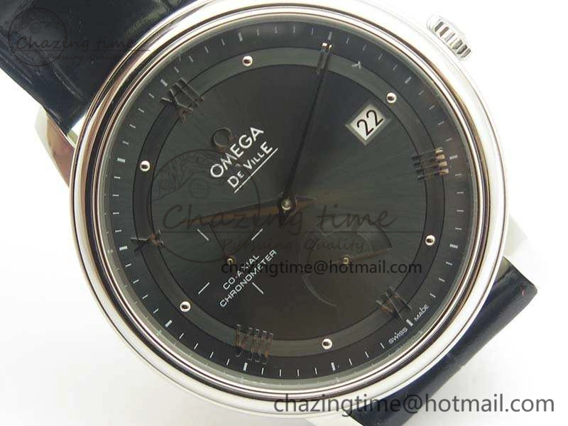 De Ville Prestige Real Power Reserve SS TW 1:1 Best Edition Gray Dial On Leather Strap A SportInspired 8090