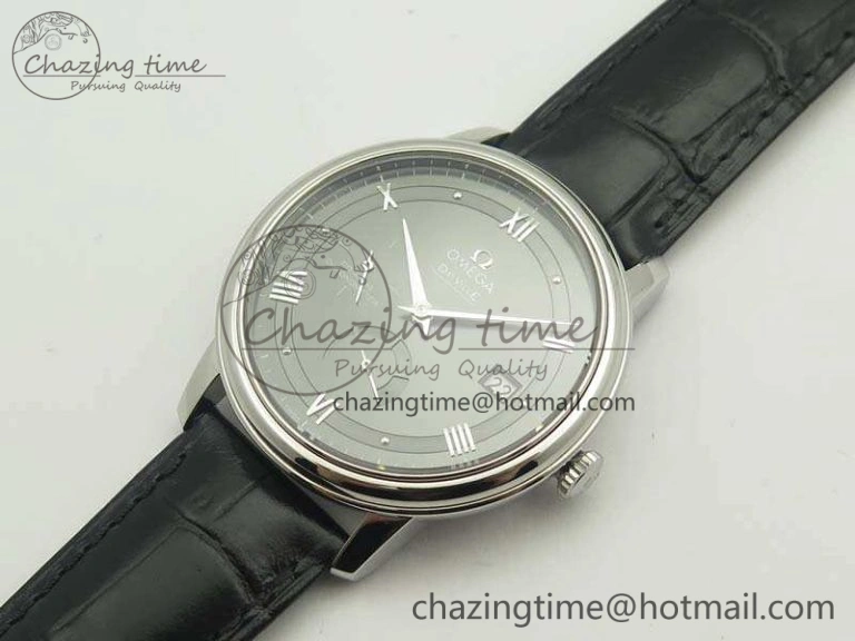 De Ville Prestige Real Power Reserve SS TW 1:1 Best Edition Gray Dial On Leather Strap A SportInspired 8090