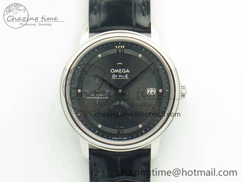 De Ville Prestige Real Power Reserve SS TW 1:1 Best Edition Gray Dial On Leather Strap A SportInspired 8090