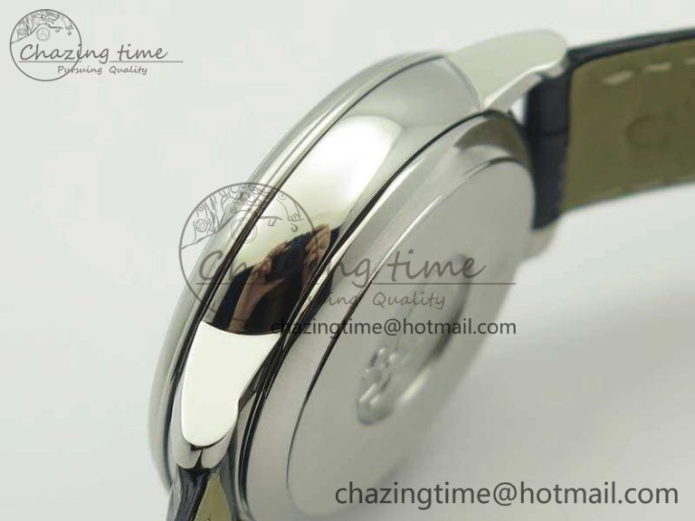 De Ville Prestige Real Power Reserve SS TW 1:1 Best Edition Silver Dial Blue Markers On Leather Strap A Premium 8093