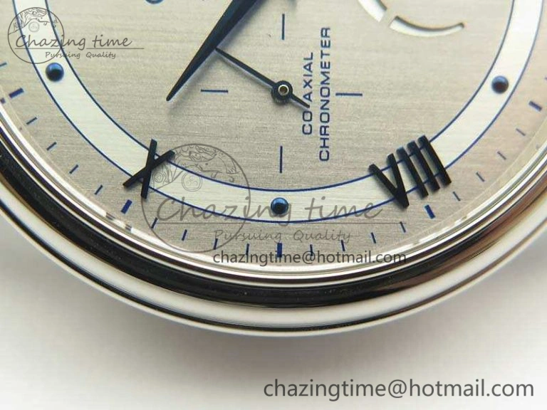 De Ville Prestige Real Power Reserve SS TW 1:1 Best Edition Silver Dial Blue Markers On Leather Strap A Premium 8093