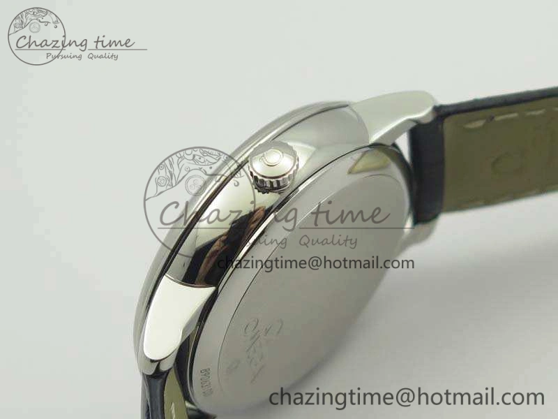 De Ville Prestige Real Power Reserve SS TW 1:1 Best Edition White Dial Blue Markers On Leather Strap A SoftTouch 8094