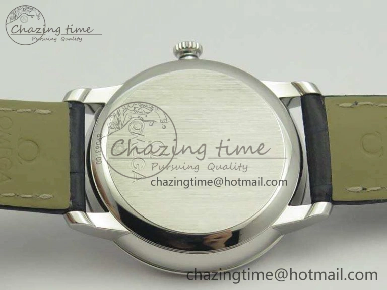 De Ville Prestige Real Power Reserve SS TW 1:1 Best Edition White Dial Blue Markers On Leather Strap A SoftTouch 8094