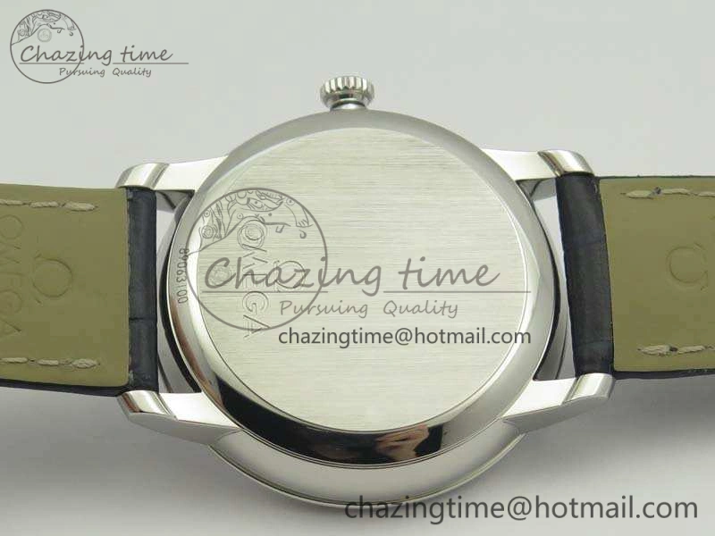 De Ville Prestige Real Power Reserve SS TW 1:1 Best Edition White Dial Blue Markers On Leather Strap A SoftTouch 8094
