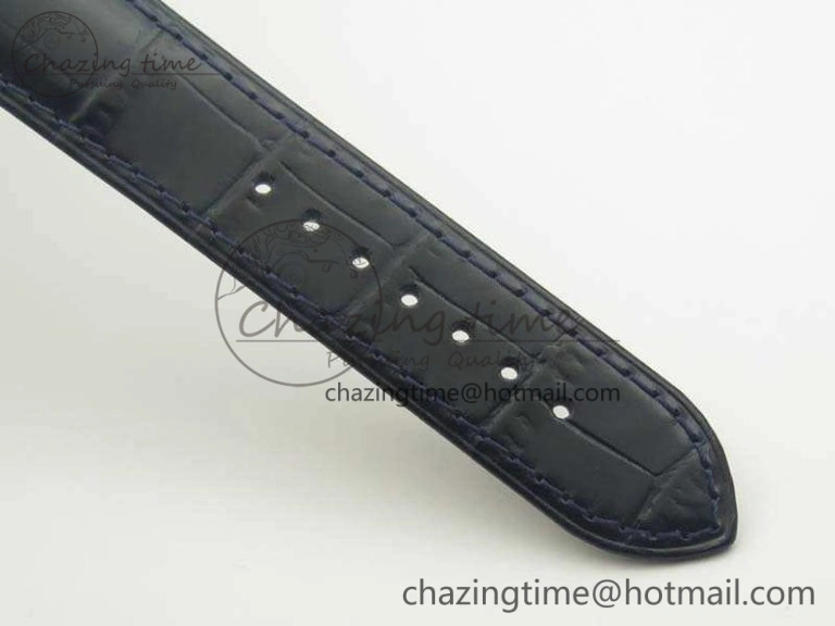 De Ville Prestige Real Power Reserve SS TW 1:1 Best Edition White Dial Blue Markers On Leather Strap A SoftTouch 8094