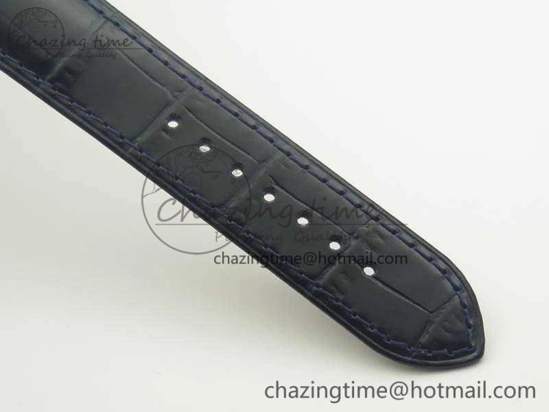 De Ville Prestige Real Power Reserve SS TW 1:1 Best Edition White Dial Blue Markers On Leather Strap A SoftTouch 8094