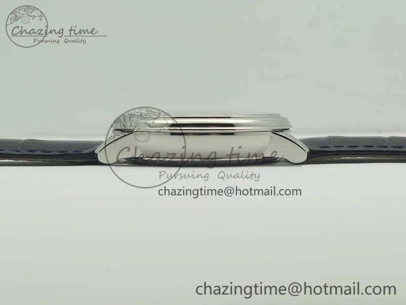 De Ville Prestige Real Power Reserve SS TW 1:1 Best Edition White Dial Blue Markers On Leather Strap A SoftTouch 8094