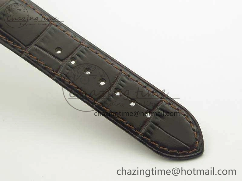 Functional De Ville Prestige Real Power Reserve SS TW 1:1 Best Edition White Dial RG Markers On Leather Strap A 8089