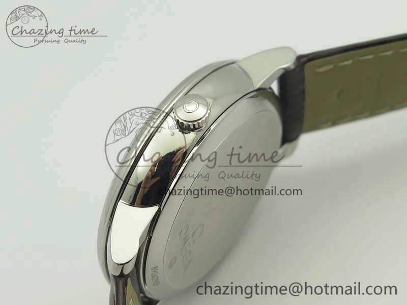De Ville Prestige Real Power Reserve SS TW 1:1 Best Edition White Dial SS Markers On Leather Strap A Breathable 8095